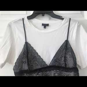 Who What Wear - black and white lace top